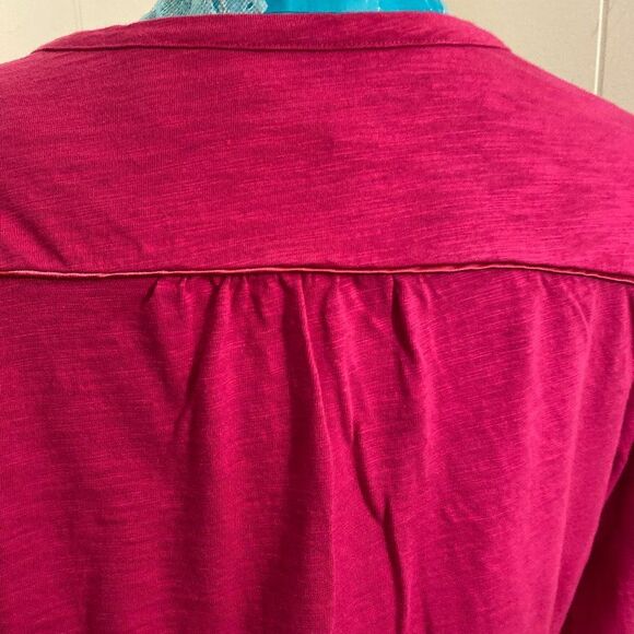 St Johns Bay Long Sleeve 100% Cotton V Neck Womens Top Size Large - Picture 5 of 6